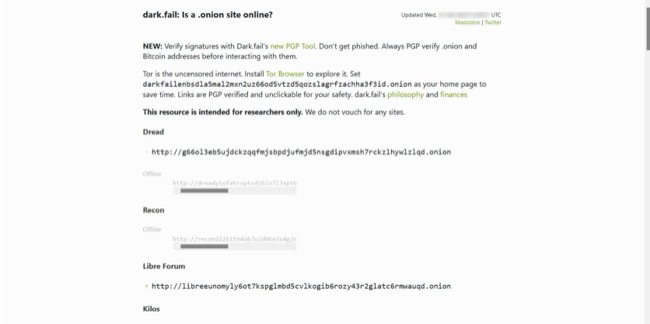 afbeelding van Dark.fail startpagina