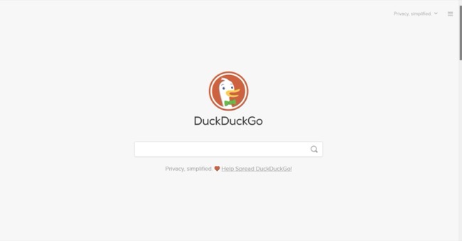 afbeelding van DuckDuckGo-homepage