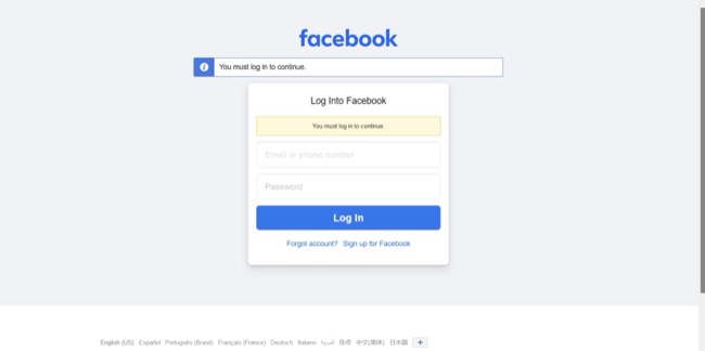 afbeelding van Facebook-startpagina