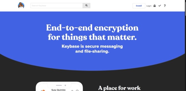 afbeelding van Keybase-homepage