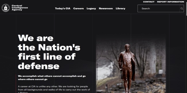 afbeelding van de CIA-homepage