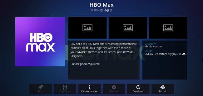 Sn&iacute;mek obrazovky s doplňkem pro Kodi HBO Max
