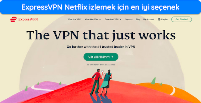 ExpressVPN'in ana sayfasının ekran g&ouml;r&uuml;nt&uuml;s&uuml;