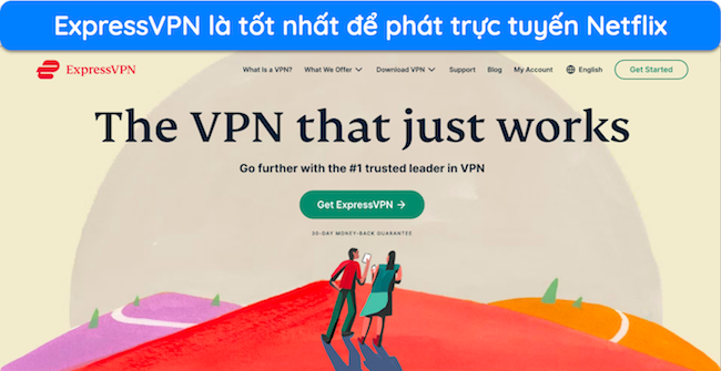 Ảnh chụp m&agrave;n h&igrave;nh trang chủ của ExpressVPN