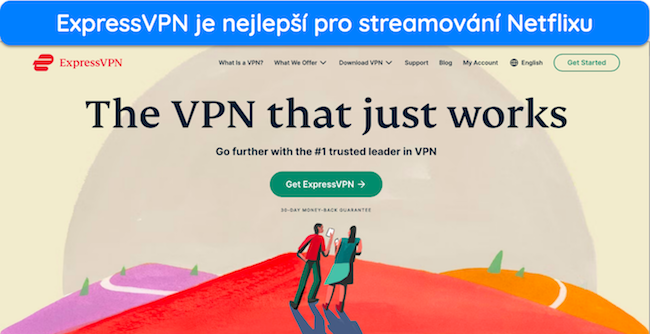Sn&iacute;mek obrazovky domovsk&eacute; str&aacute;nky ExpressVPN
