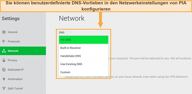 VPN Verbindung wird st&auml;ndig unterbrochen wie behebe ich das PIA Netzwerkeinstellungen