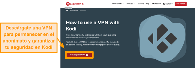 captura de pantalla de c&oacute;mo instalar el complemento oficial de kodi, paso uno, obtener una vpn