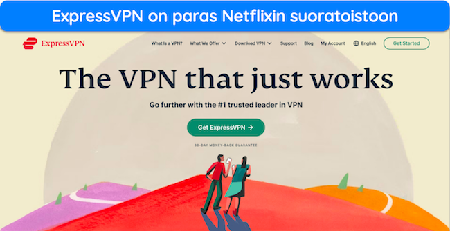 Kuvakaappaus ExpressVPN:n kotisivusta