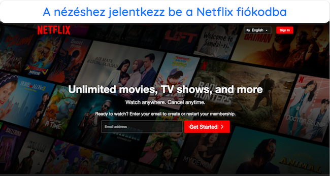 K&eacute;pernyők&eacute;p a Netflix bejelentkez&eacute;si oldal&aacute;r&oacute;l