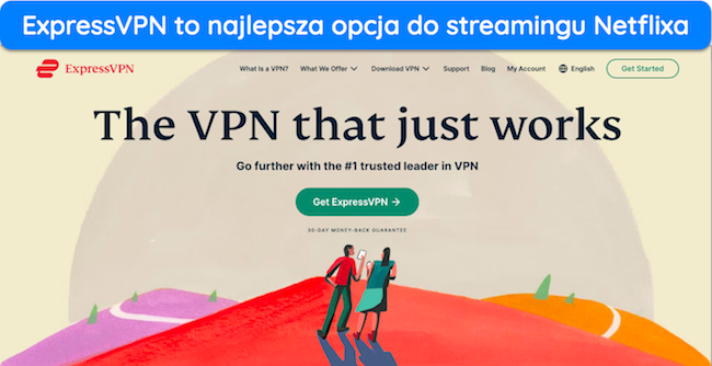 Zrzut ekranu strony gł&oacute;wnej ExpressVPN
