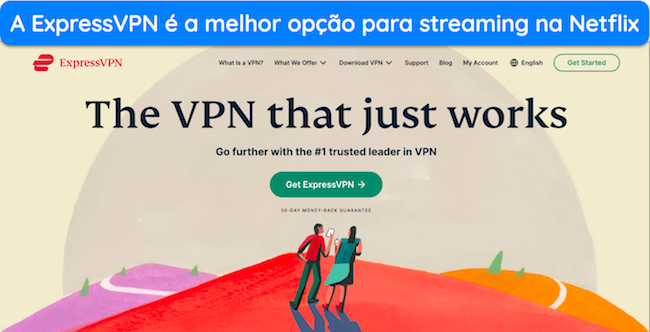 Captura de tela da p&aacute;gina inicial da ExpressVPN