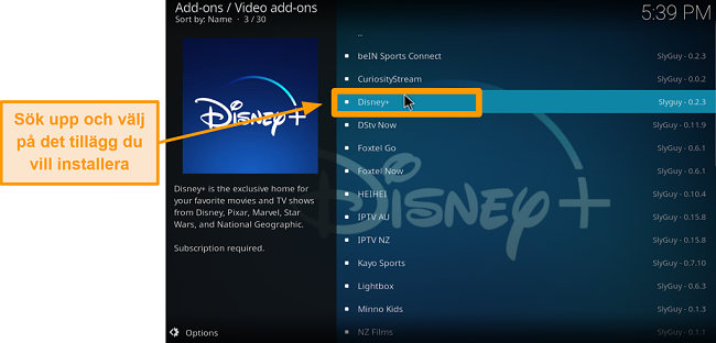 sk&auml;rmdump hur man installerar tredje part kodi addon steg 21 hitta &ouml;nskat addon