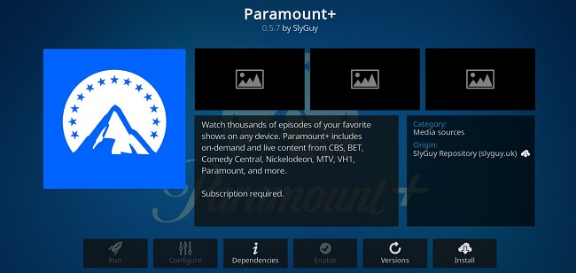 C&aacute;c add-on Kodi tốt nhất để l&agrave;m việc- Paramount Plus