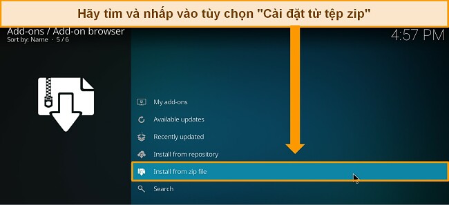 C&aacute;ch c&agrave;i đặt c&aacute;c phần mở rộng Kodi tốt nhất từ tệp n&eacute;n