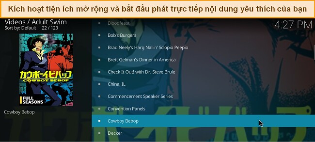 C&aacute;c Ứng dụng Kodi Tốt Nhất Đang Hoạt Động- khởi chạy ứng dụng ph&aacute;t trực tiếp