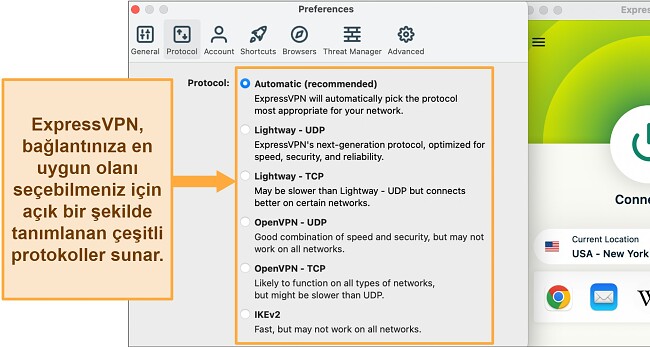 VPN bağlantısı kesiliyor nasıl d&uuml;zeltilir ExpressVPN Protokol men&uuml;s&uuml;