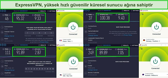 VPN bağlantısı kesiliyor nasıl d&uuml;zeltilir expressvpn hız testleri fransa abd almanya avustralya