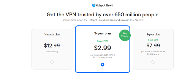 Preisplan HotSpotShield
