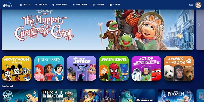 ディズニー+のチャイルドプロファイルは、標準プロファイルとは異なります。