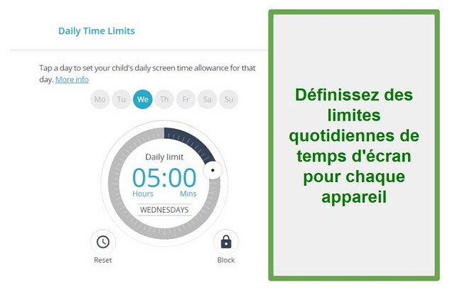 R&eacute;glage de l'indemnit&eacute; journali&egrave;re Qustodio