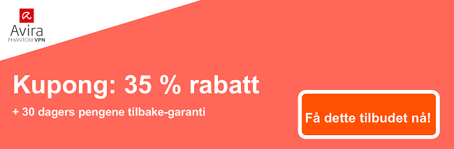AviraVPN kupongbanner - 35% avslag