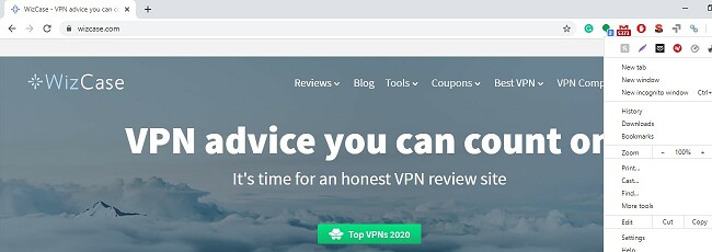 captură de ecran a browserului Chrome