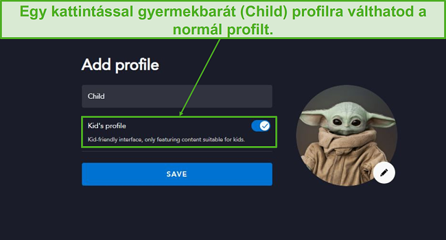 Egyetlen kattint&aacute;ssal l&eacute;trehozhat egy gyermekbar&aacute;t profilt.