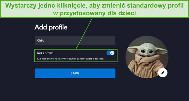 Utw&oacute;rz profil przyjazny dla dzieci za pomocą jednego kliknięcia.