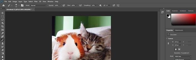 captură de ecran a tabloului de bord Adobe Photoshop