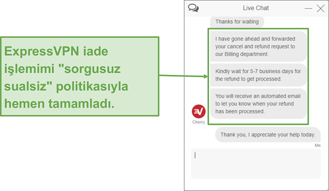 ExpressVPN ile kolayca tam bir geri &ouml;deme alın.