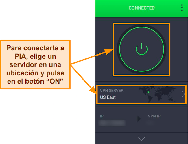 Captura de pantalla de la interfaz de usuario de la aplicaci&oacute;n de PIA.