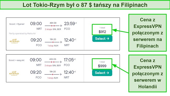  Serwery ExpressVPN w 94 krajach ułatwiają znalezienie najtańszych lot&oacute;w i ofert