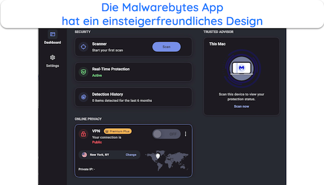 Screenshot der macOS-App-Oberfl&auml;che von Malwarebytes