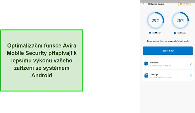 Optimalizační funkce Avira Mobile Security