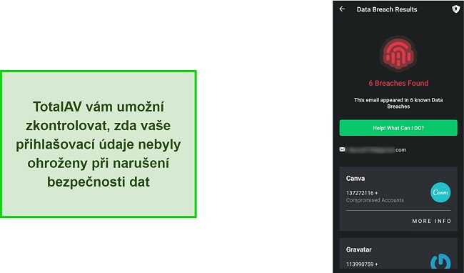 Kontrola úniku dat v TotalAV