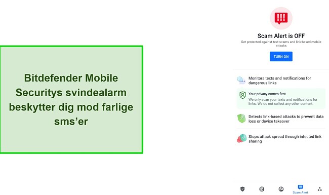 Funktion til snyde-advarsler i Bitdefender Mobile Security