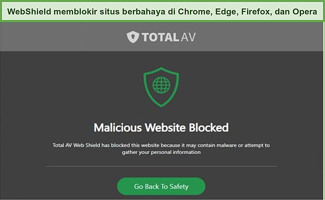 Cuplikan layar antarmuka pengguna vendor TotalAV di ponsel cerdas, tablet, dan desktop.