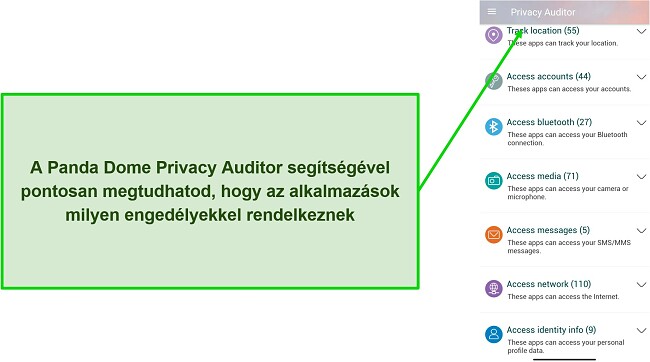 A Panda Dome Privacy Auditor funkci&oacute;j&aacute;t bemutat&oacute; k&eacute;pernyők&eacute;p