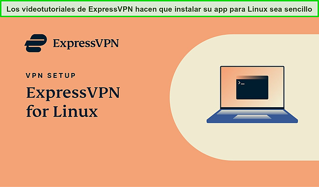 Captura de pantalla de la gu&iacute;a de configuraci&oacute;n de ExpressVPN para la aplicaci&oacute;n de Linux.