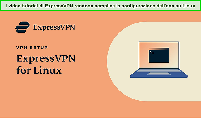 Screenshot della guida all'installazione di ExpressVPN per l'app Linux.