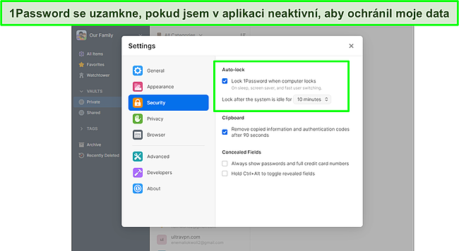 1Password v&aacute;s uzamkne, pokud nebudete aktivn&iacute;.