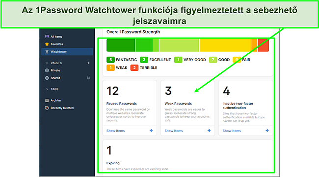 Az 1Password rendelkezik Őrtorony funkci&oacute;val.