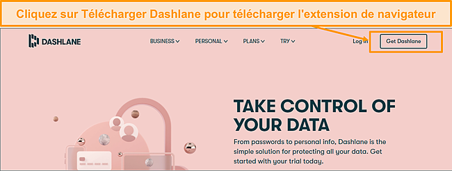 Capture d'&eacute;cran du lien de t&eacute;l&eacute;chargement de Dashlane.