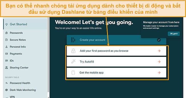 Ảnh chụp m&agrave;n h&igrave;nh của trang giới thiệu Dashlane.