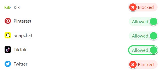 Control de la aplicaci&oacute;n Bark