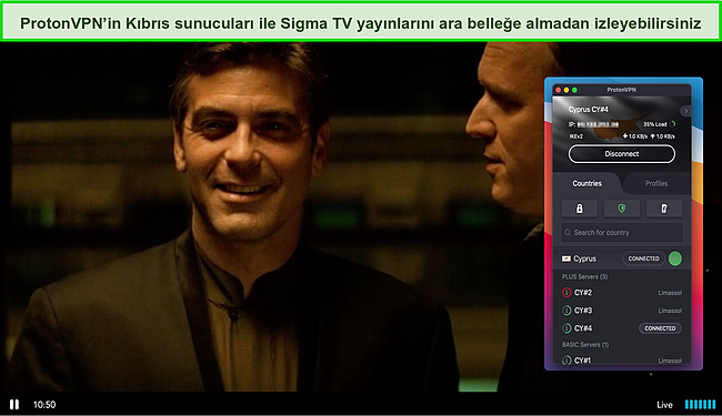 Proton VPN'in Sigma TV'nin engellemesini kaldırmasının ekran g&ouml;r&uuml;nt&uuml;s&uuml;.