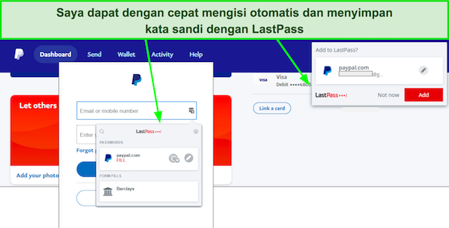 Cuplikan layar fitur pengisian otomatis LastPass