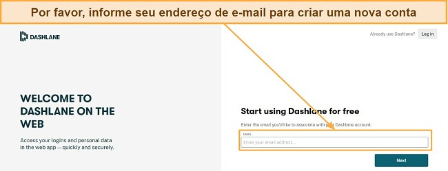 Campo de texto com a imagem de uma m&aacute;scara e a seguinte mensagem: 'Por favor, informe seu endere&ccedil;o de e-mail para criar uma nova conta'