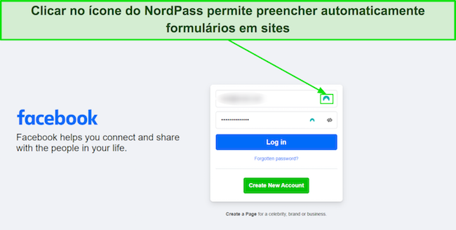 Captura de tela do recurso de preenchimento autom&aacute;tico do NordPass