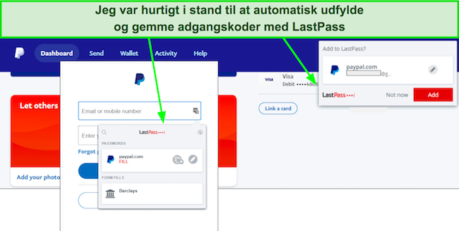 Sk&aelig;rmbillede af LastPass' autofyld-funktion
